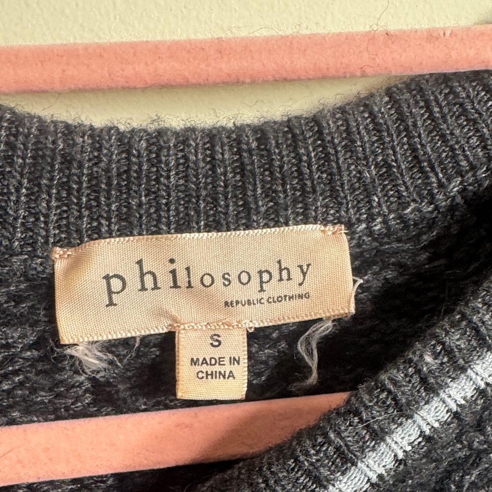 Philosophy charcoal  grey Cable Knit Sweater - Picture 2 of 5